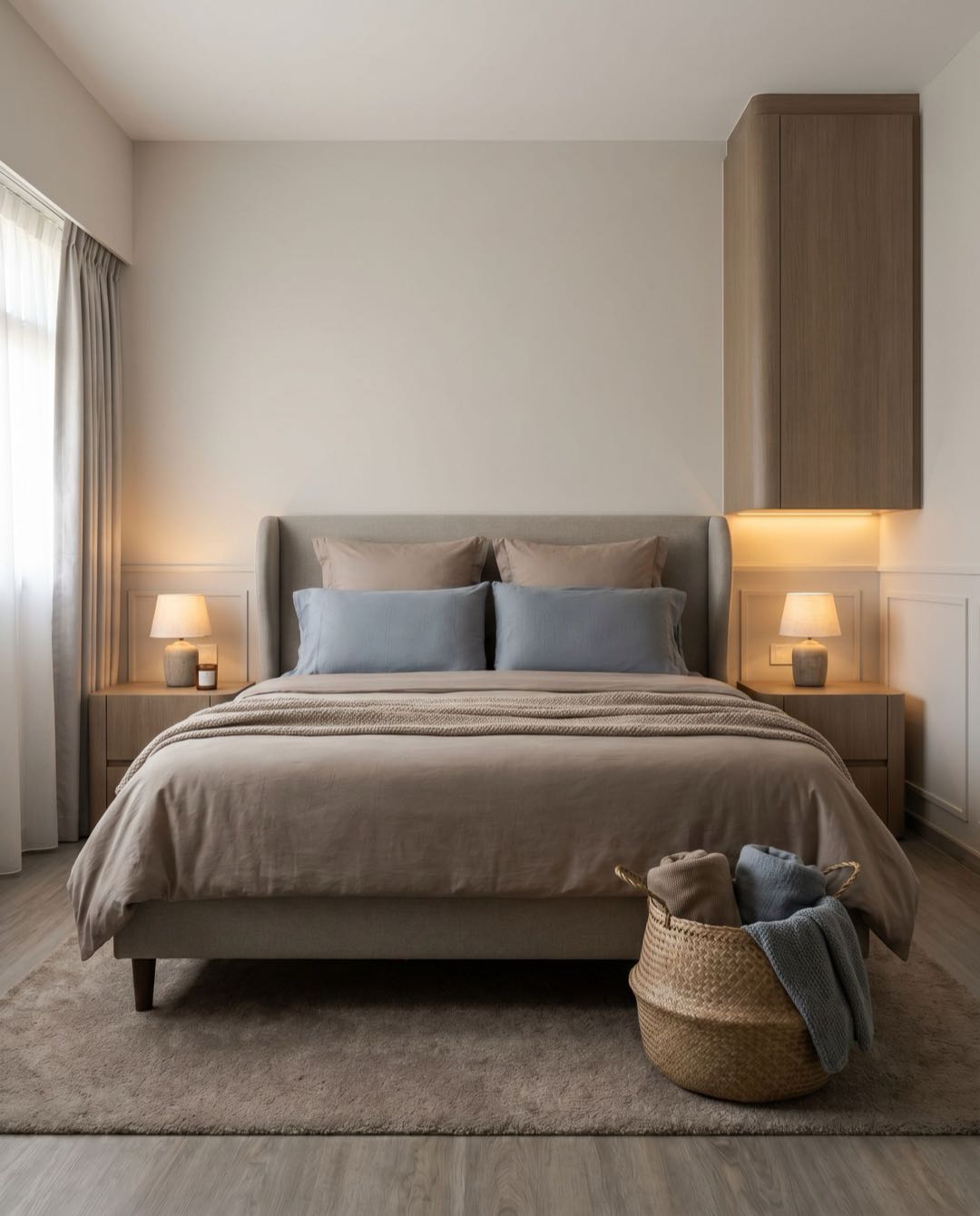 Transitional bedroom in a Singapore HDB flat