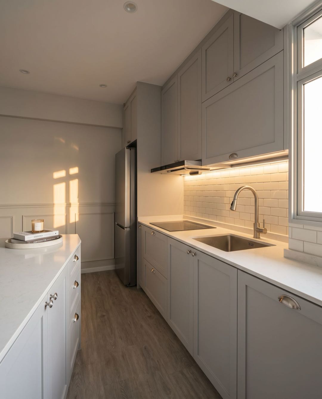 Transitional kitchen in a Singapore HDB flat