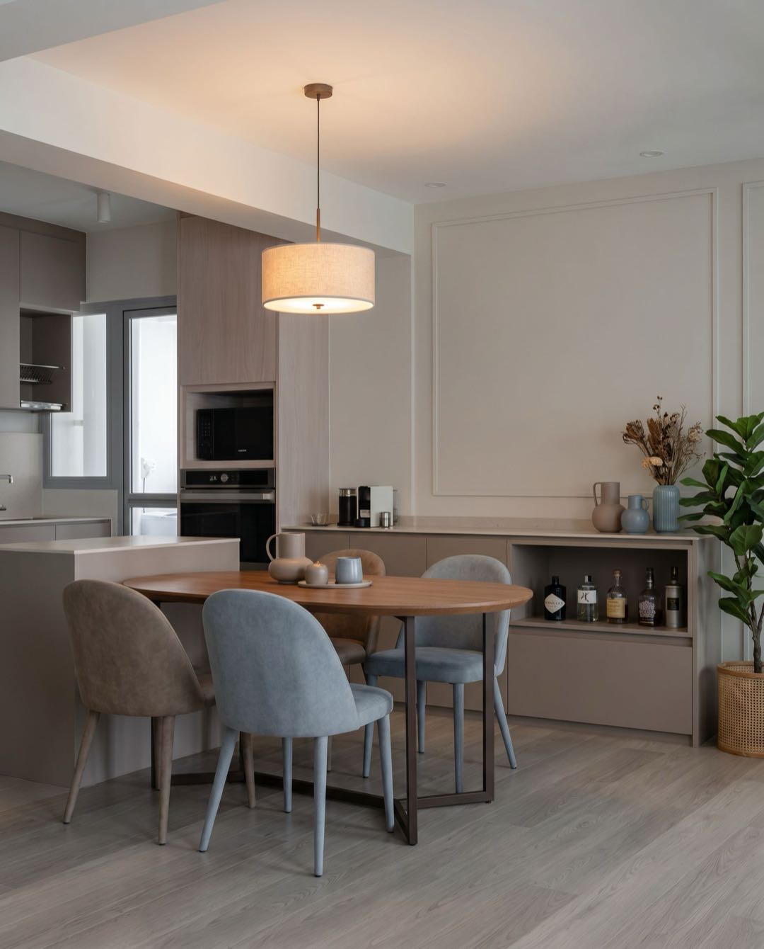 Transitional dining area in a Singapore HDB flat
