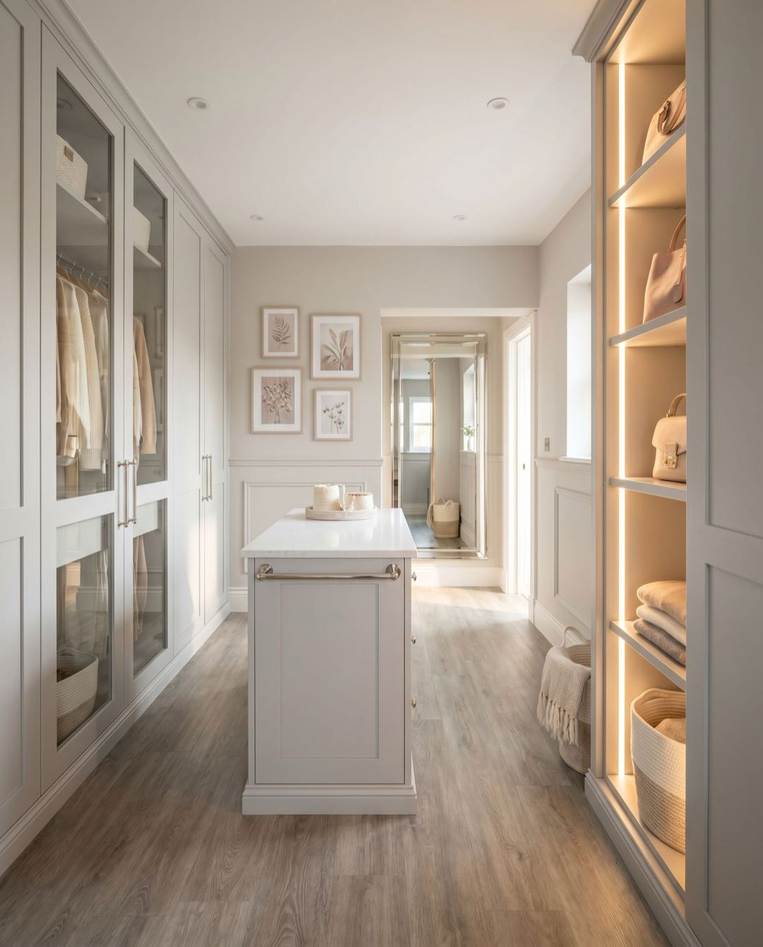 Transitional walk-in wardrobe in a Singapore HDB flat