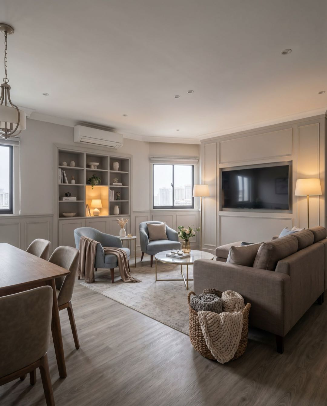 Transitional living room in a Singapore HDB flat