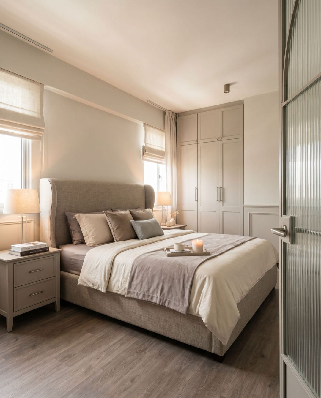 Transitional bedroom in a Singapore HDB flat