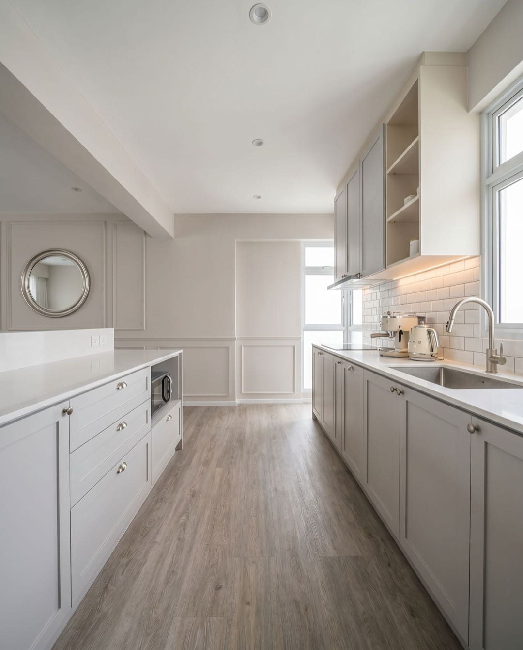 Transitional kitchen in a Singapore HDB flat