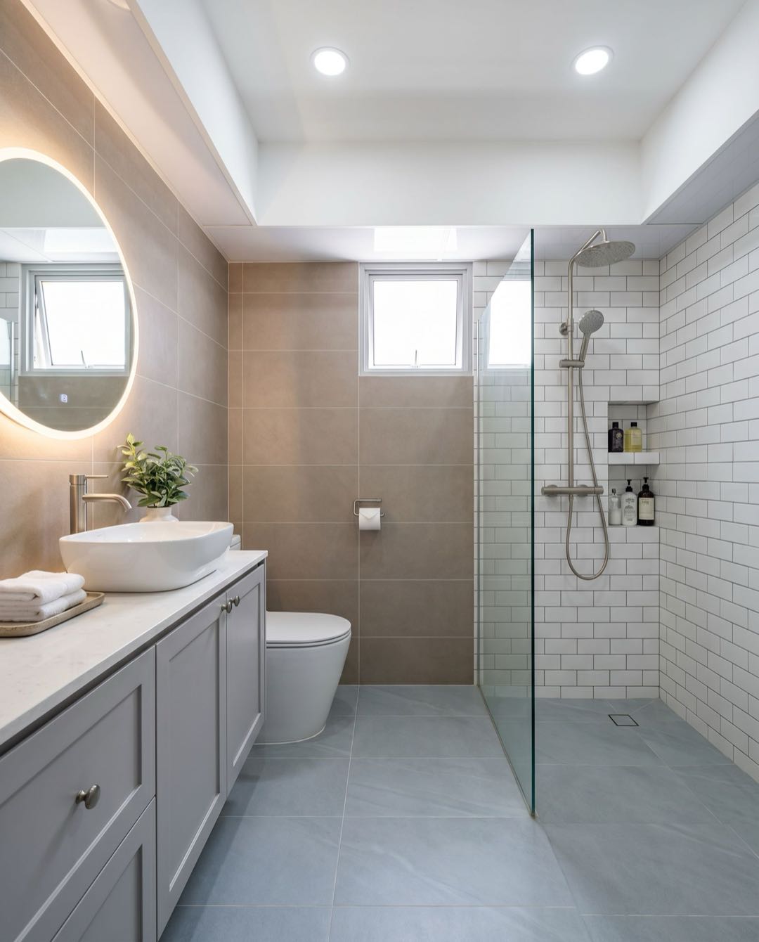 Transitional bathroom in a Singapore HDB flat