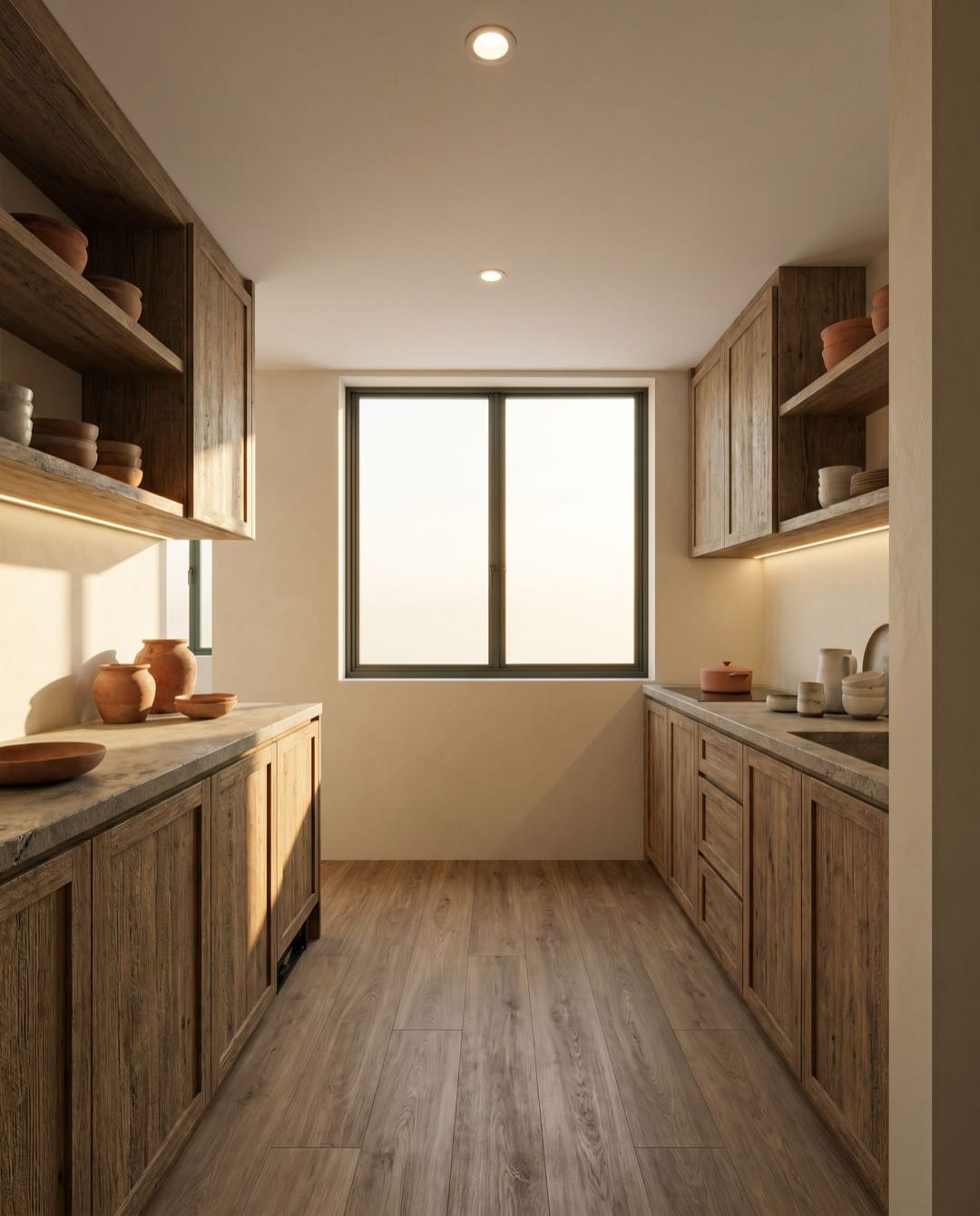 Wabi-Sabi kitchen in a Singapore HDB flat