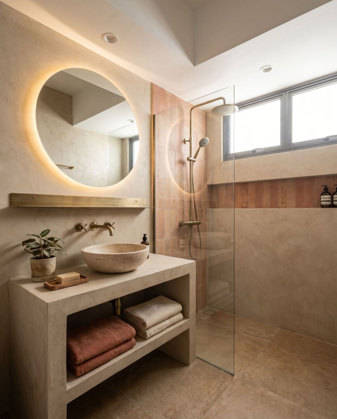 Wabi-Sabi bathroom in a Singapore HDB flat