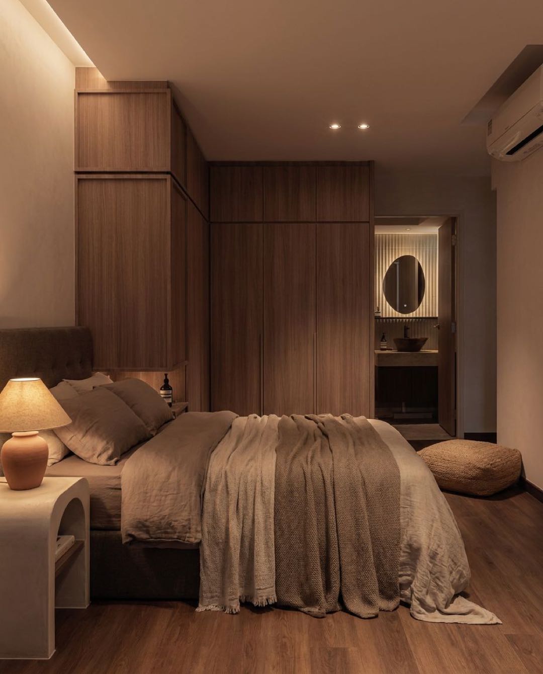 Wabi-Sabi bedroom in a Singapore HDB flat