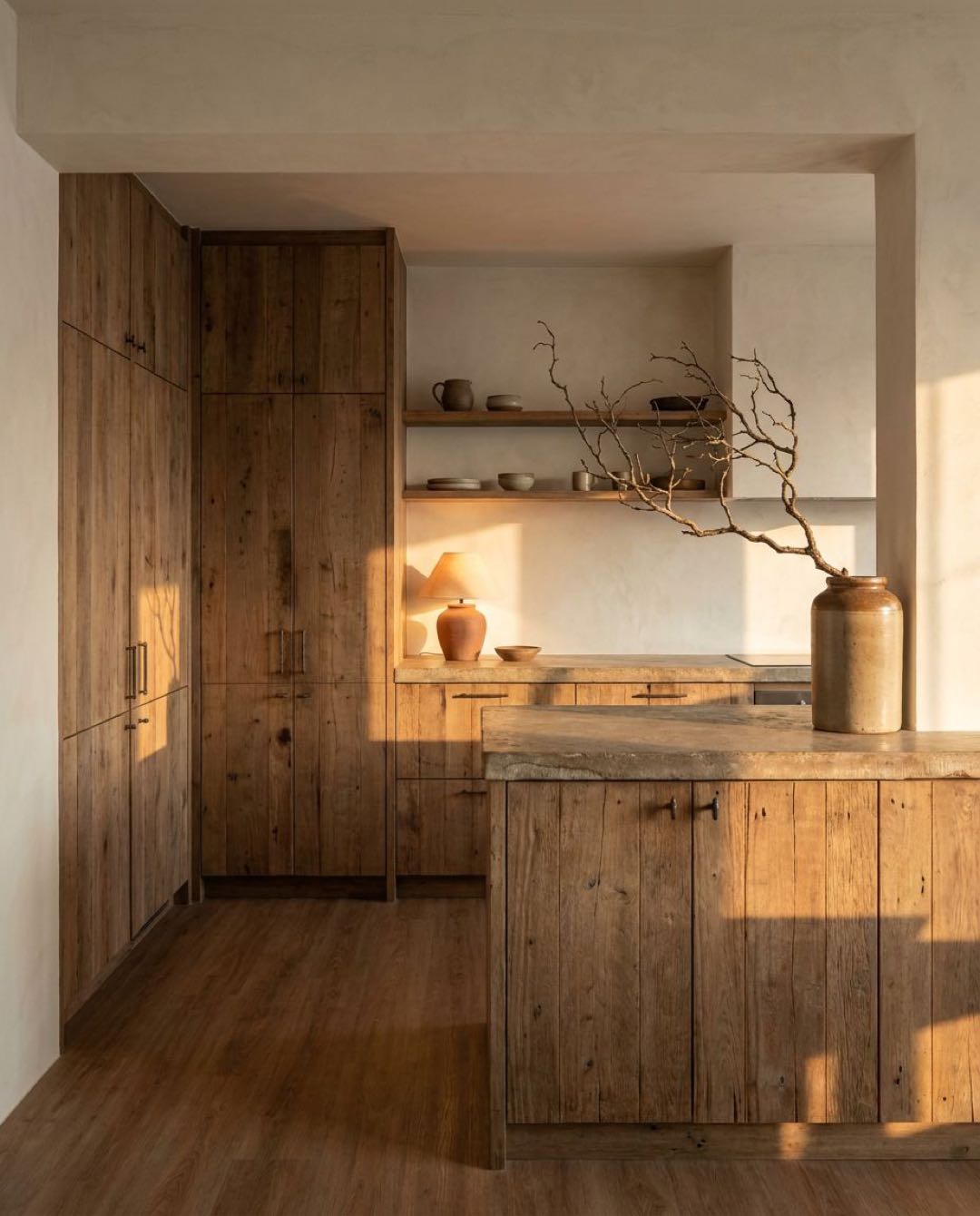 Wabi-Sabi kitchen in a Singapore HDB flat